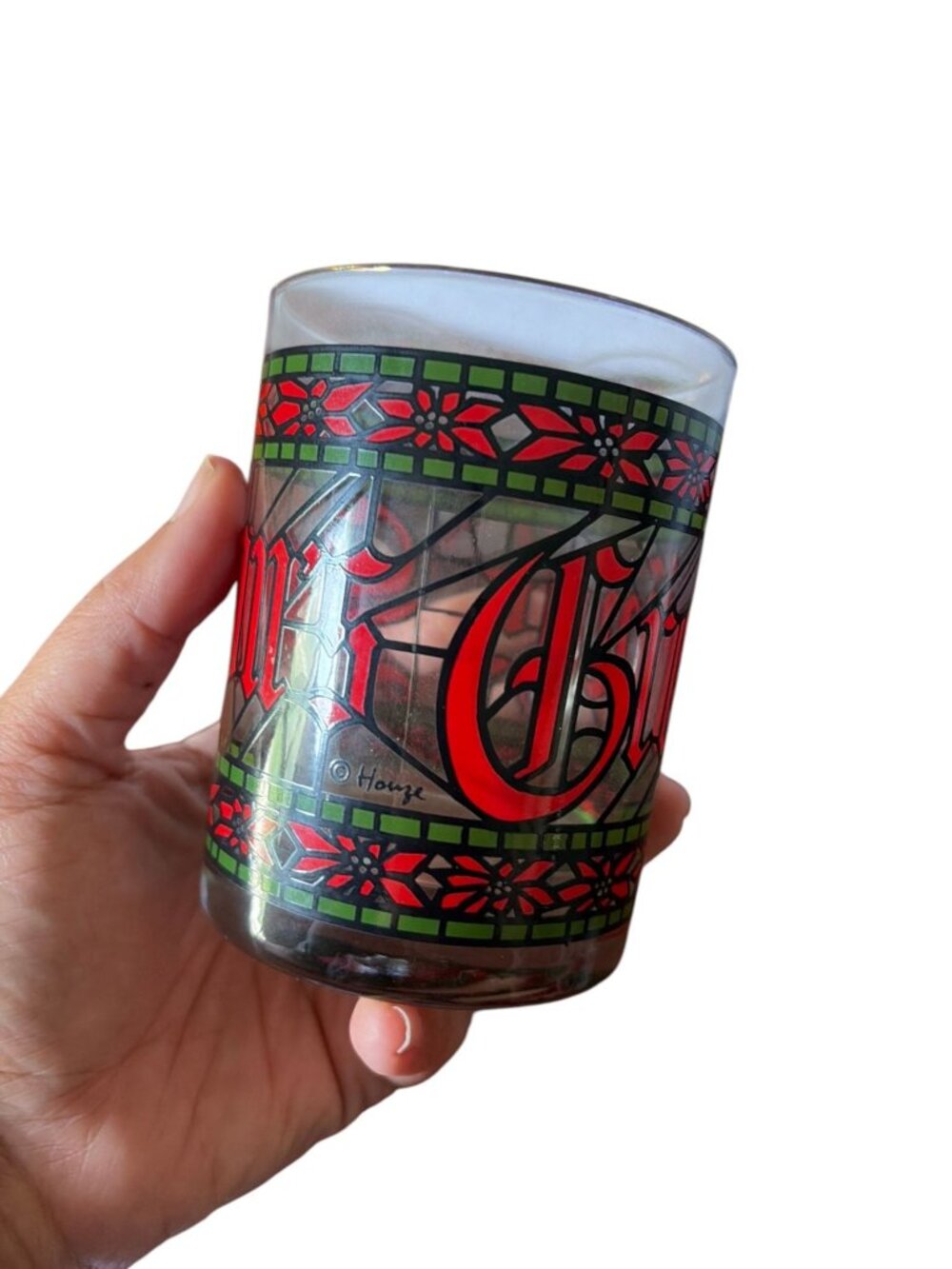 Vintage Mcm barware Holiday Whiskey Glasses Drinking Glass Houze 1950's - Picture 12 of 14